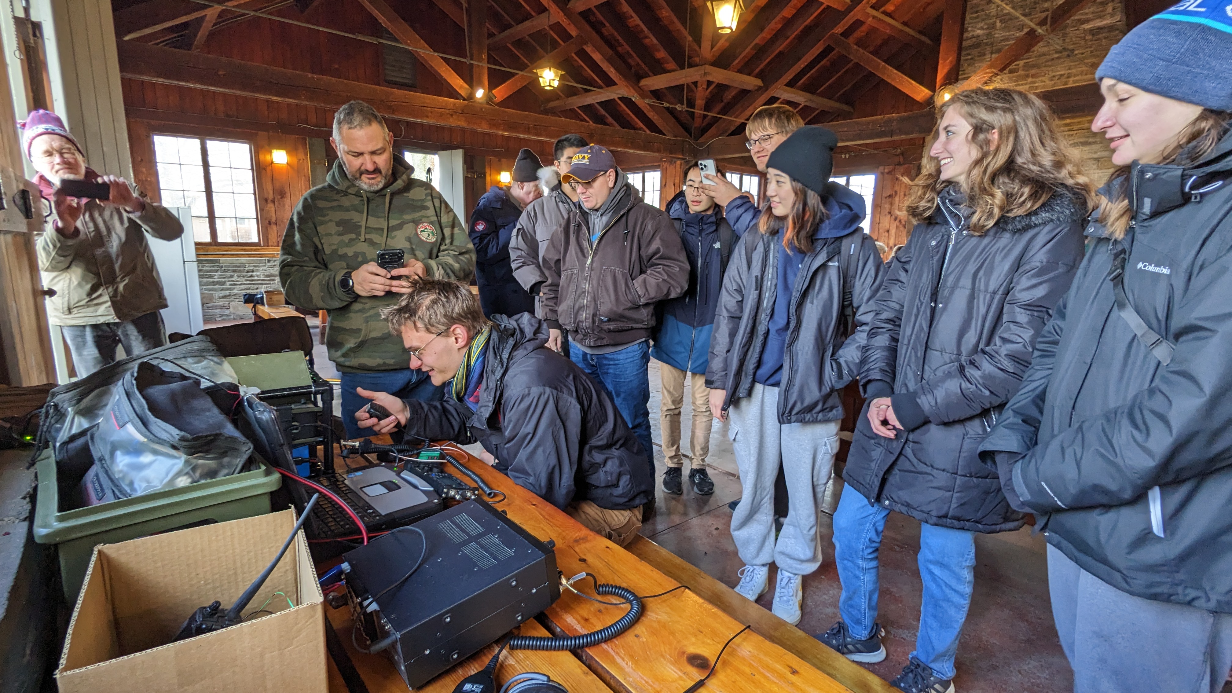 Operating a portable radio with the Tompkins County Amateur Radio Association (TCARA)